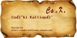 Csáki Kalliopé névjegykártya